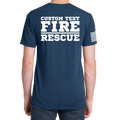 Custom Fire/Rescue Shirt - Blue with White Lettering