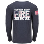 Custom Fire/Rescue Shirt - Blue with Flag Lettering
