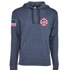 Custom Fire/Rescue Shirt - Blue with Flag Lettering