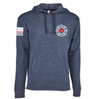 Custom Fire/Rescue Shirt - Blue with White and Red Lettering