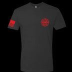 Custom Fire/Rescue Shirt - Black with Red Lettering