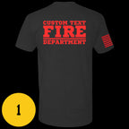 Custom Fire/Rescue Shirt - Black with Red Lettering