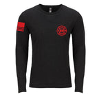 Custom Fire/Rescue Shirt - Black with Red Lettering