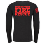 Custom Fire/Rescue Shirt - Black with Red Lettering