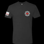 Custom Fire/Rescue Shirt - Black with White and Red Lettering