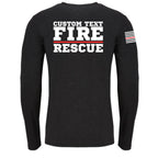 Custom Fire/Rescue Shirt - Black with White and Red Lettering