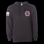 Custom Fire/Rescue Shirt - Black with White and Red Lettering