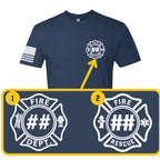 Custom Fire/Rescue Shirt - Blue with White Lettering