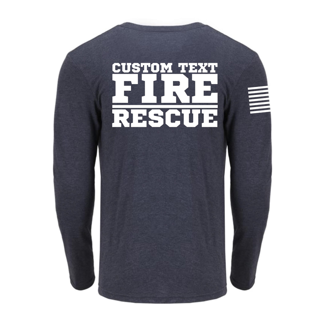 Custom Fire/Rescue Shirt - Blue with White Lettering