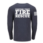 Custom Fire/Rescue Shirt - Blue with White Lettering