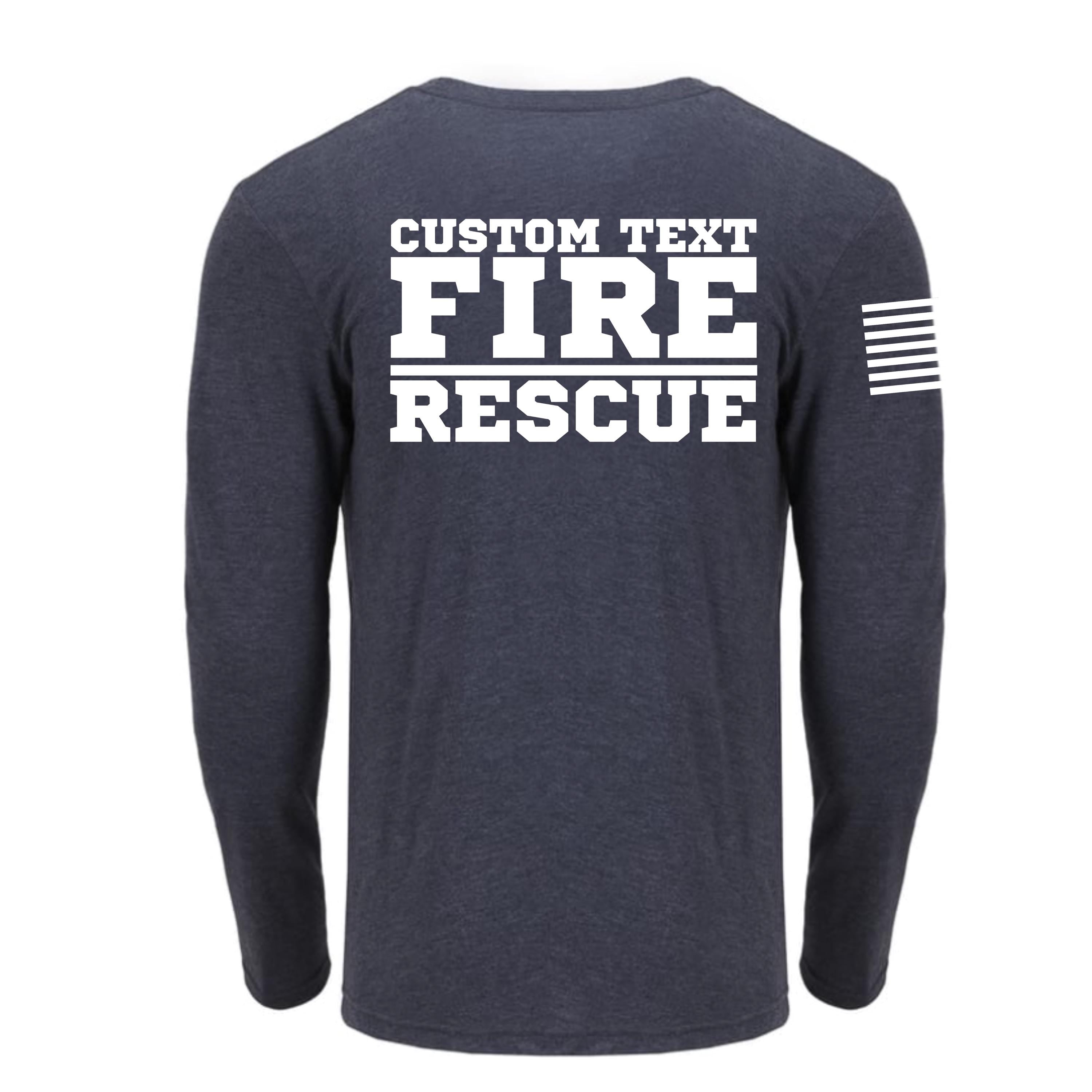 Custom Fire/Rescue Shirt - Blue with White Lettering