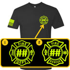 Custom Fire/Rescue Shirt - Black with Yellow Lettering