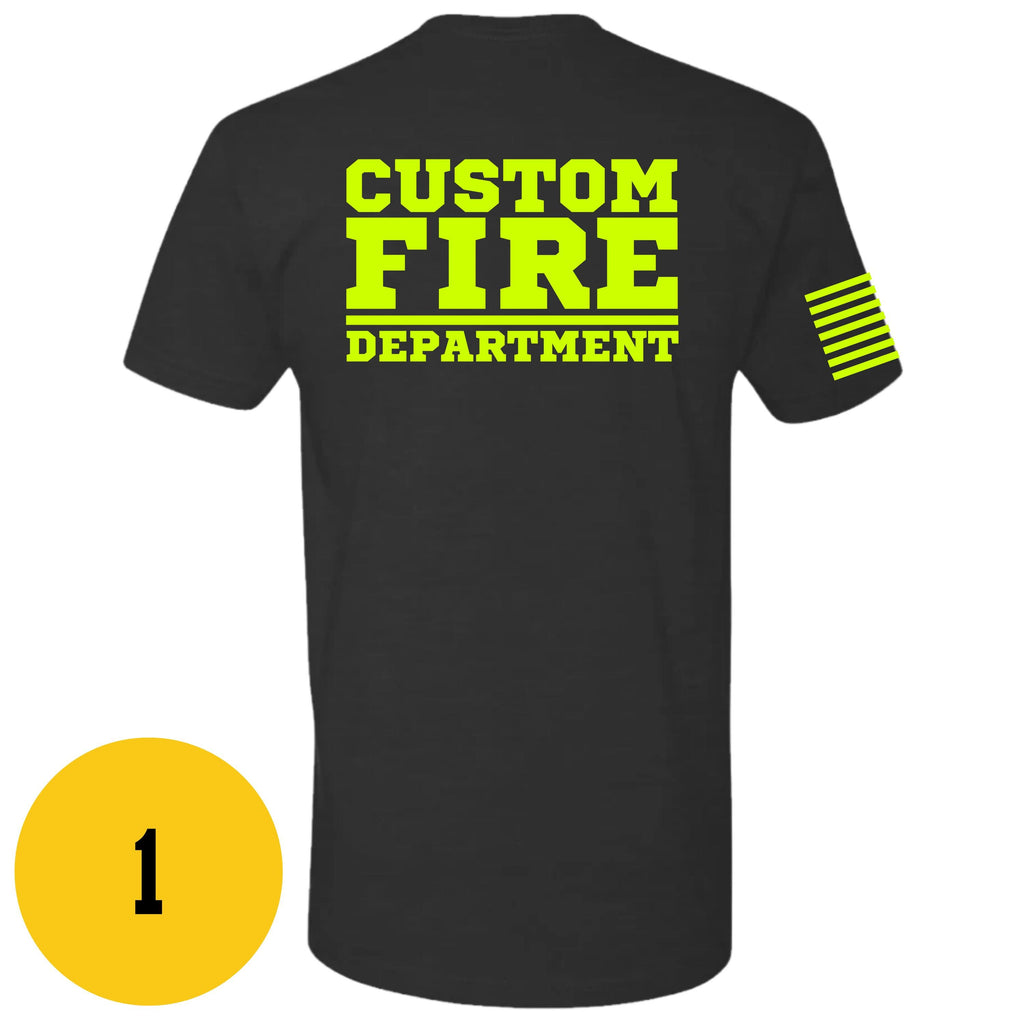 Custom Fire/Rescue Shirt - Black with Yellow Lettering
