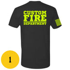 Custom Fire/Rescue Shirt - Black with Yellow Lettering