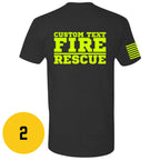 Custom Fire/Rescue Shirt - Black with Yellow Lettering