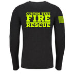 Custom Fire/Rescue Shirt - Black with Yellow Lettering