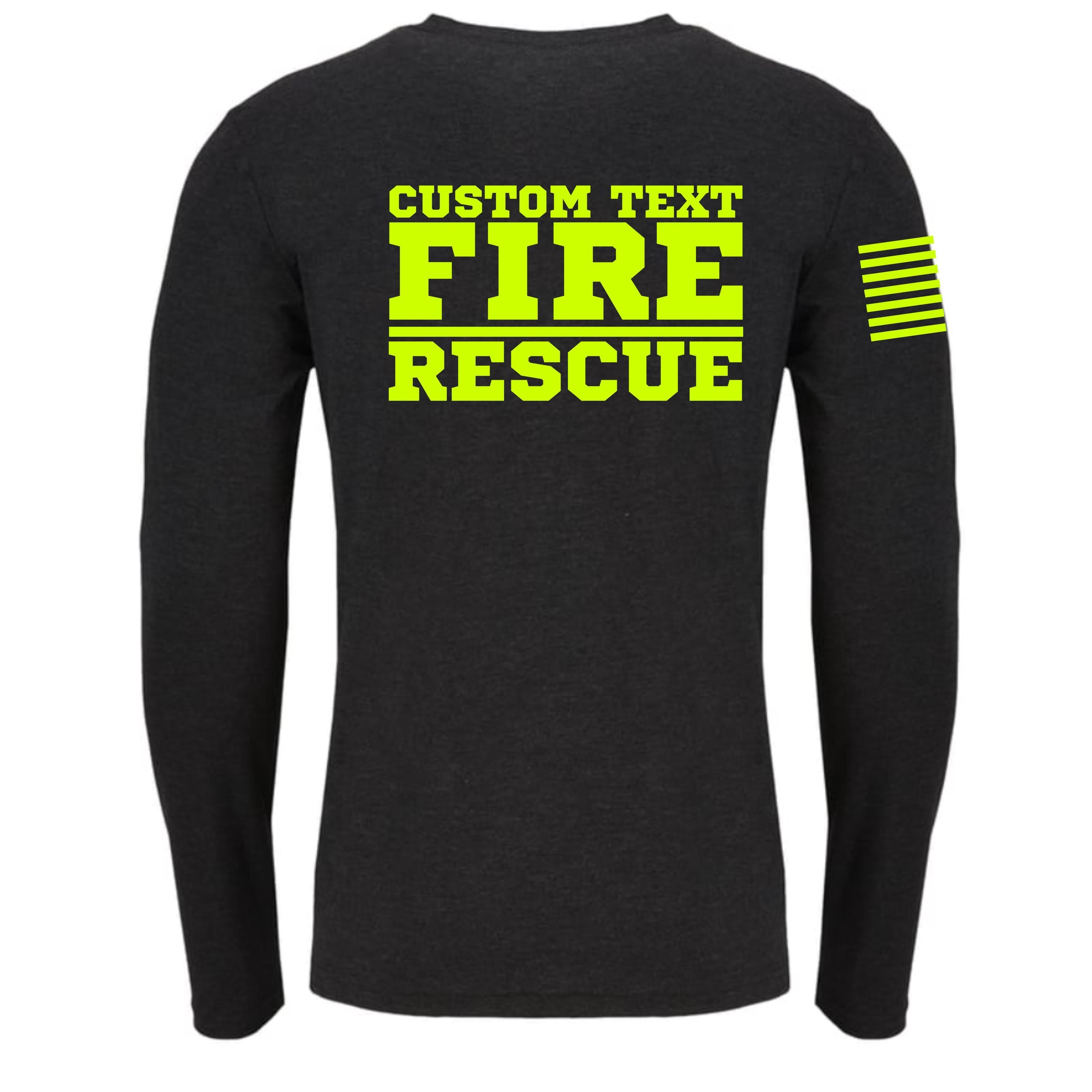 Custom Fire/Rescue Shirt - Black with Yellow Lettering