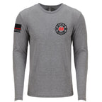 Custom Fire/Rescue Shirt - Grey with Black and Red Lettering