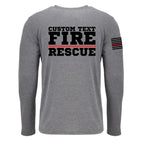 Custom Fire/Rescue Shirt - Grey with Black and Red Lettering