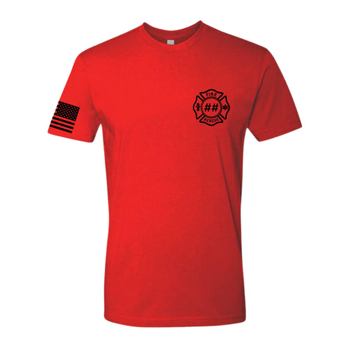 Custom Fire/Rescue Shirt - Red with Black Lettering
