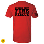 Custom Fire/Rescue Shirt - Red with Black Lettering