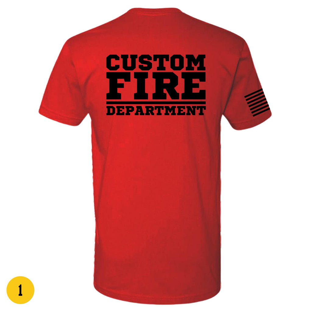 Custom Fire/Rescue Shirt - Red with Black Lettering