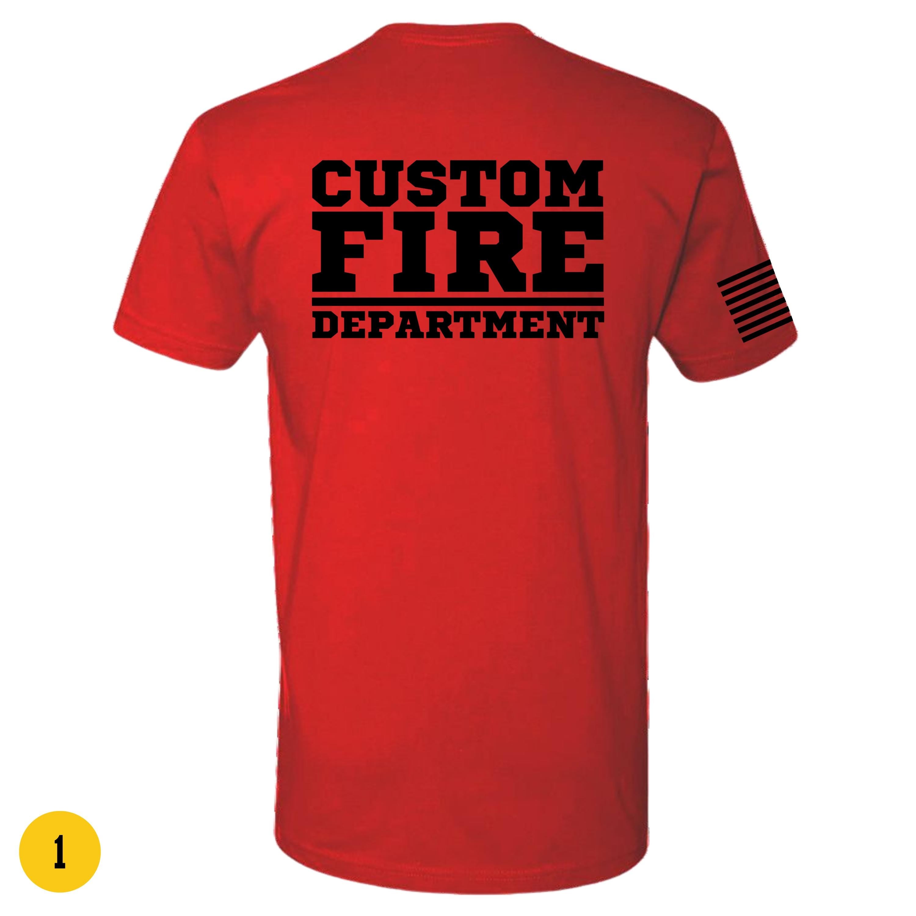 Custom Fire/Rescue Shirt - Red with Black Lettering