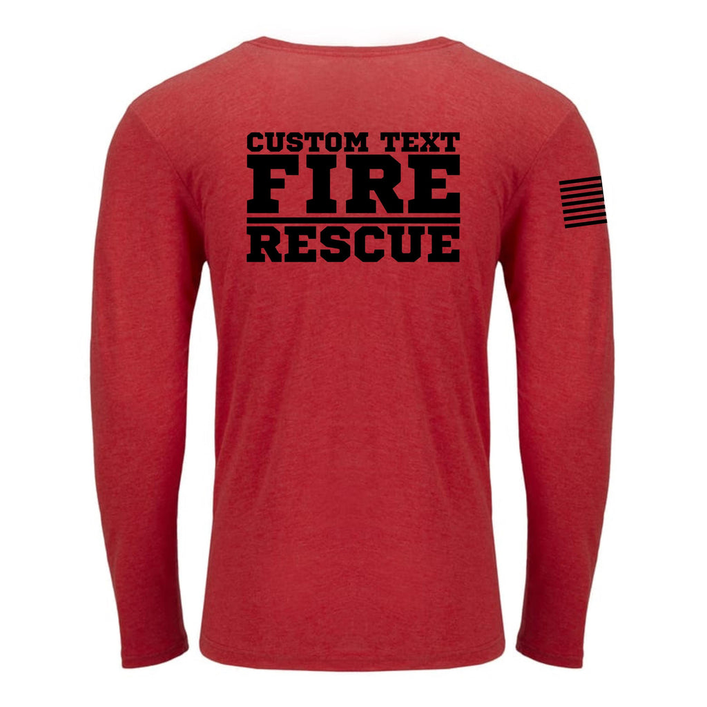 Custom Fire/Rescue Shirt - Red with Black Lettering