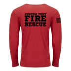 Custom Fire/Rescue Shirt - Red with Black Lettering
