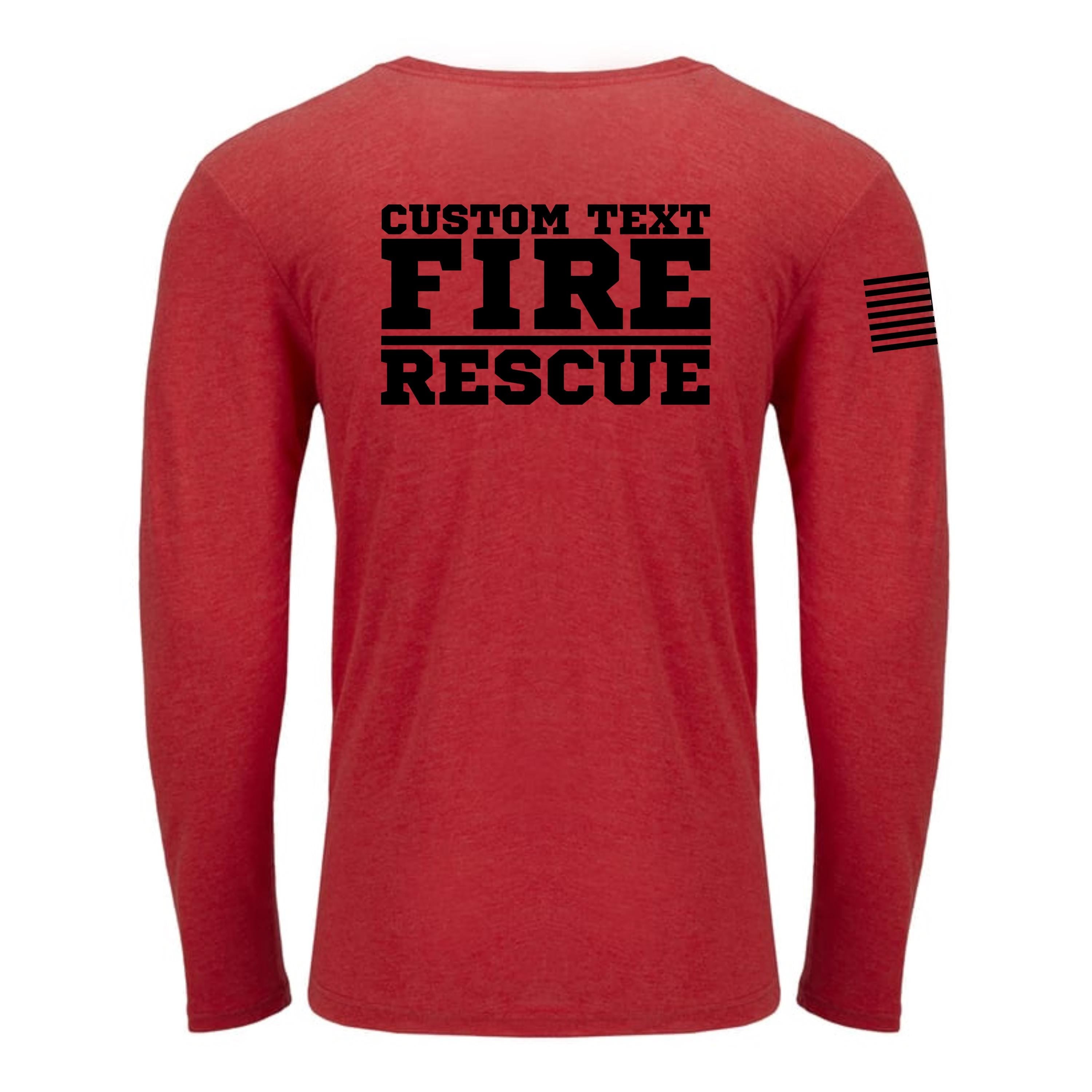 Custom Fire/Rescue Shirt - Red with Black Lettering