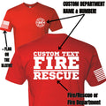 Custom Fire/Rescue Shirt - Red with White Lettering