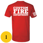 Custom Fire/Rescue Shirt - Red with White Lettering