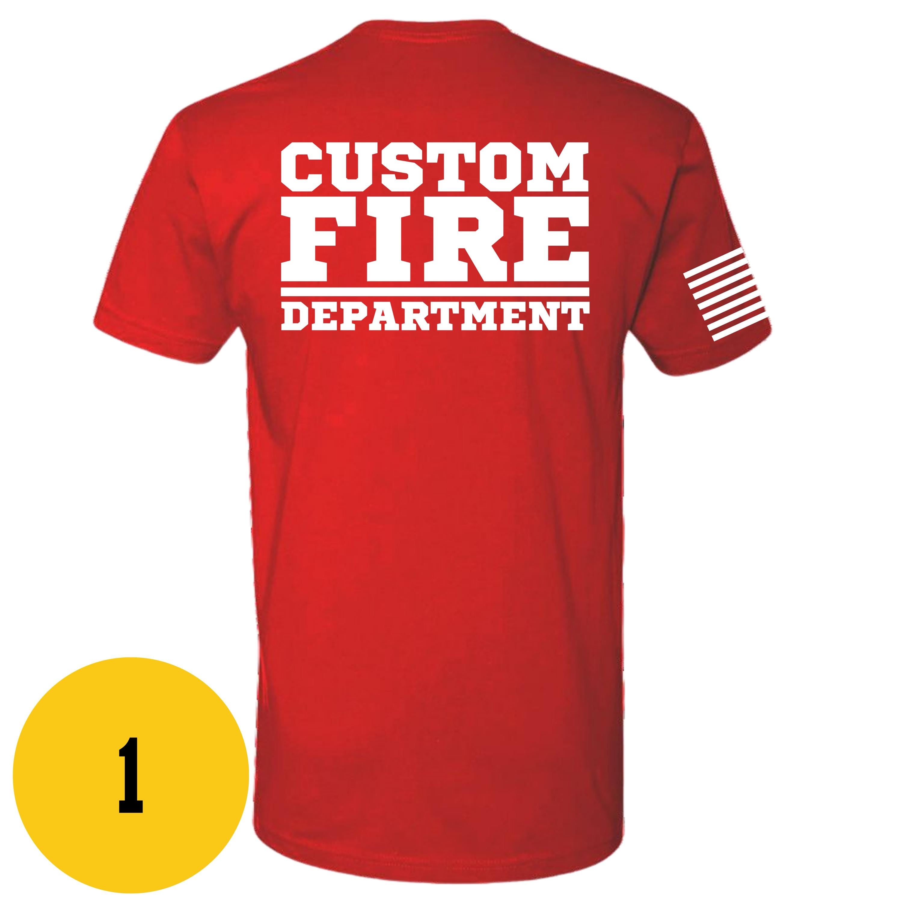 Custom Fire/Rescue Shirt - Red with White Lettering