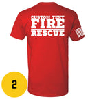 Custom Fire/Rescue Shirt - Red with White Lettering