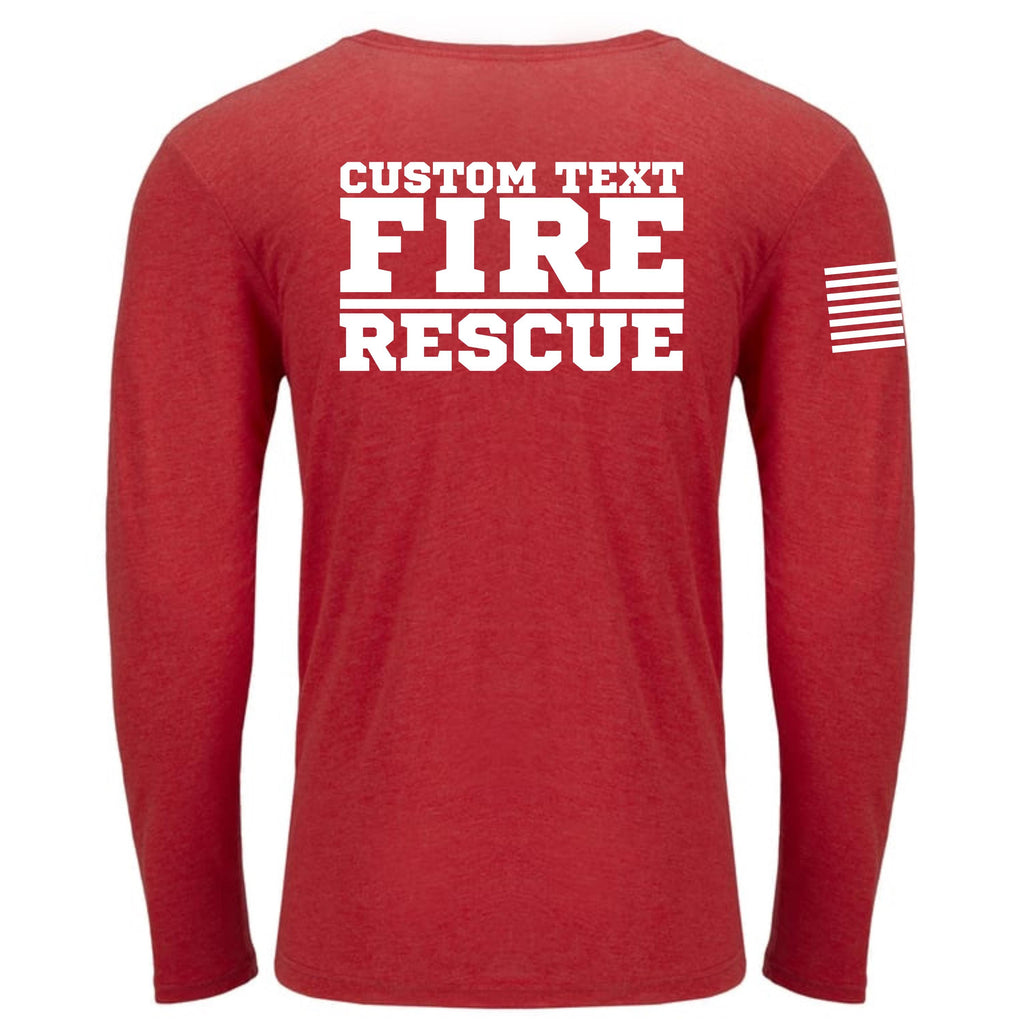 Custom Fire/Rescue Shirt - Red with White Lettering