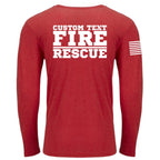 Custom Fire/Rescue Shirt - Red with White Lettering