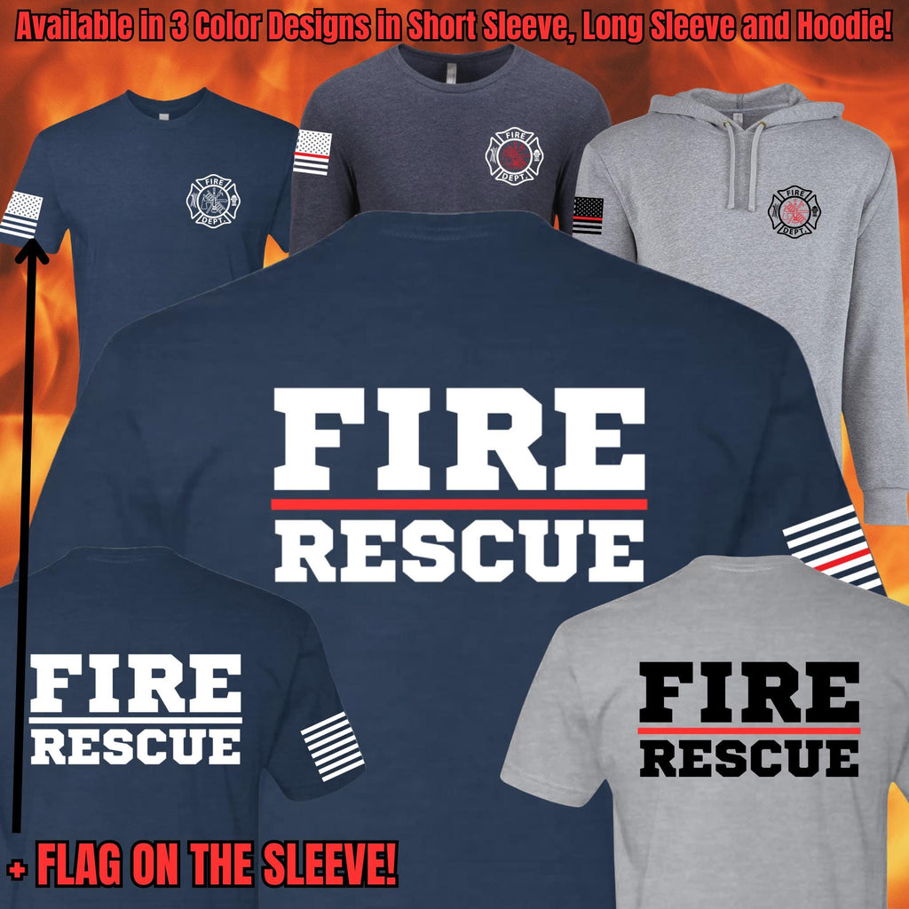 Fire/Rescue Shirt with Flag on Sleeve