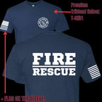 Fire/Rescue Shirt with Flag on Sleeve
