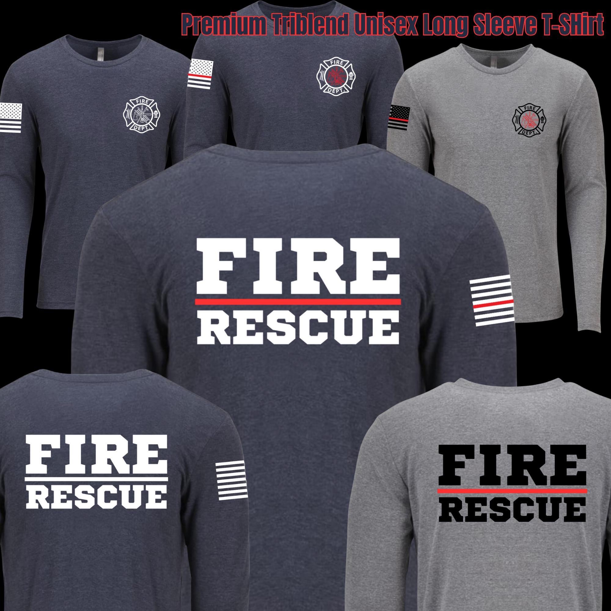 Fire/Rescue Shirt with Flag on Sleeve